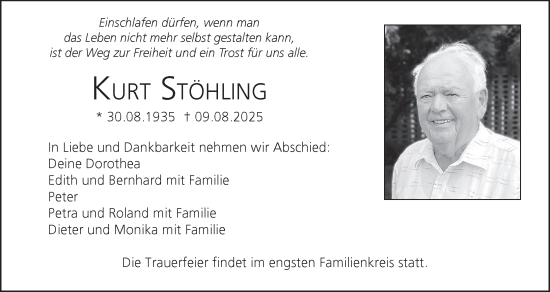 Anzeige von Kurt Stöhling von MGO