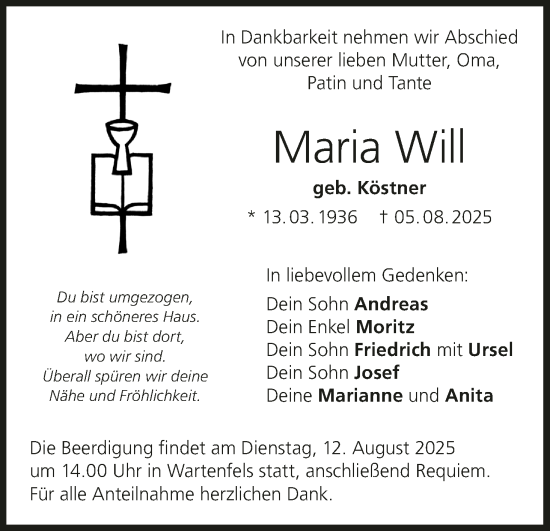 Anzeige von Maria Will von MGO