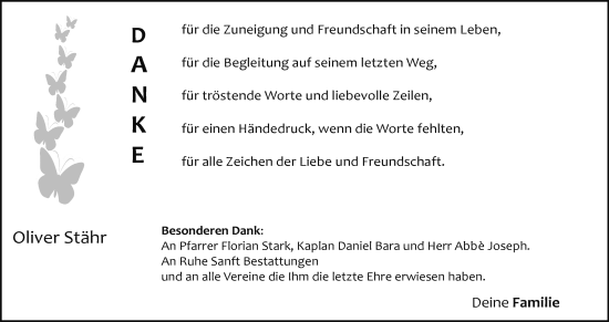 Anzeige von Oliver Stähr von MGO
