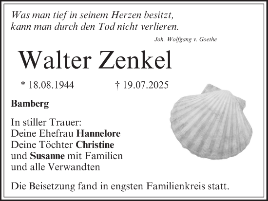 Anzeige von Walter Zenkel von MGO