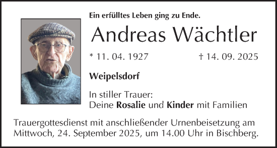 Anzeige von Andreas Wächtler von MGO