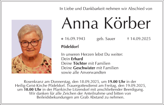 Anzeige von Anna Körber von MGO