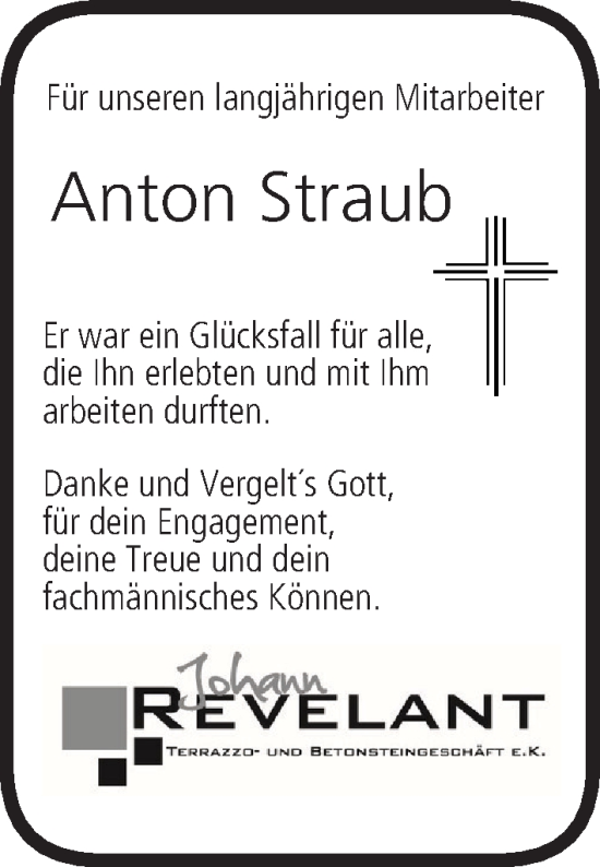 Anzeige von Anton Straub von MGO