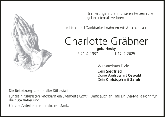 Anzeige von Charlotte Gräbner von MGO