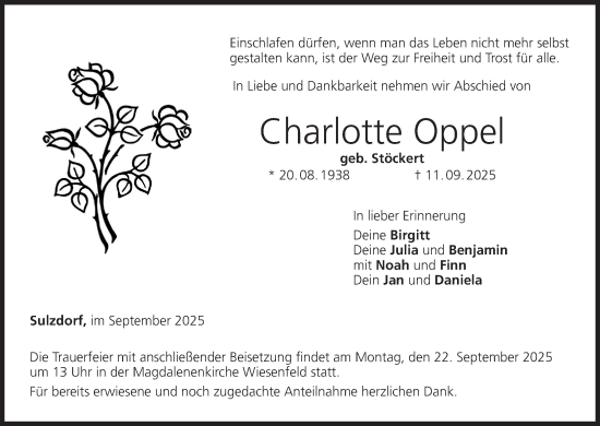 Anzeige von Charlotte Oppel von MGO