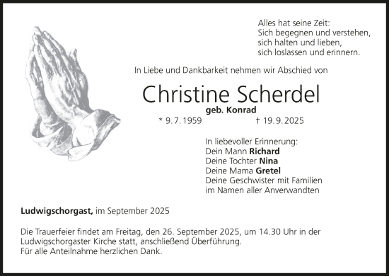 Anzeige von Christine Scherdel von MGO