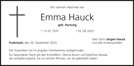Anzeige von Emma Hauck von MGO