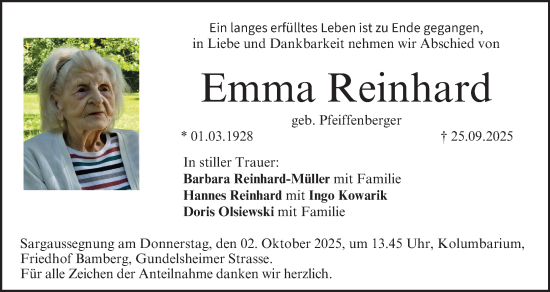 Anzeige von Emma Reinhard von MGO
