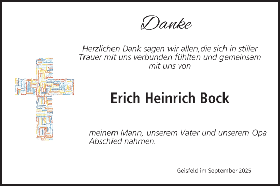 Anzeige von Erich Heinrich Bock von MGO