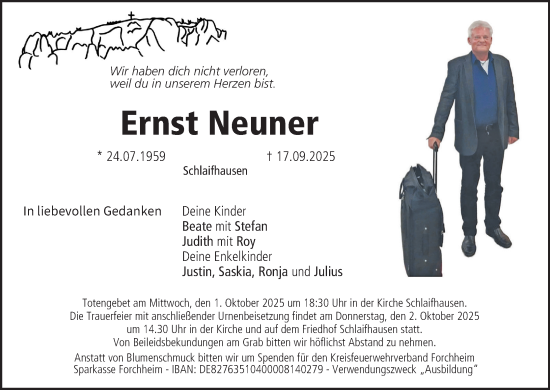 Anzeige von Ernst Neuner von MGO