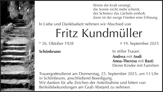 Anzeige von Fritz Kundmüller von MGO