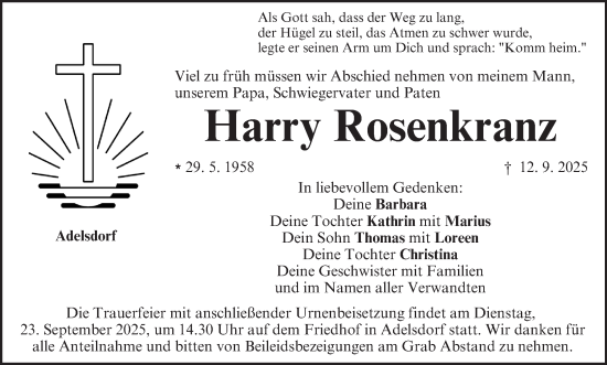 Anzeige von Harry Rosenkranz von MGO Anzeige von Harry Rosenkranz von MGO