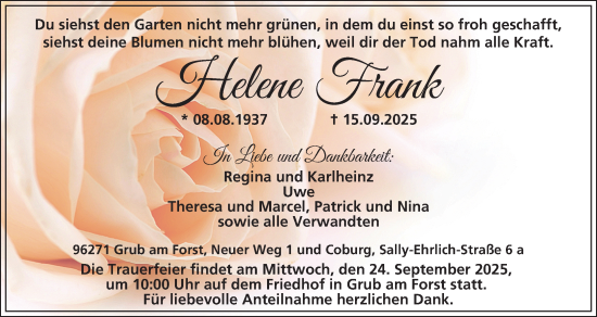 Anzeige von Helene Frank von MGO