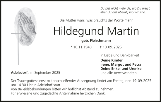 Anzeige von Hildegund Martin von MGO Anzeige von Hildegund Martin von MGO