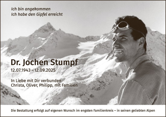 Anzeige von Jochen Stumpf von MGO