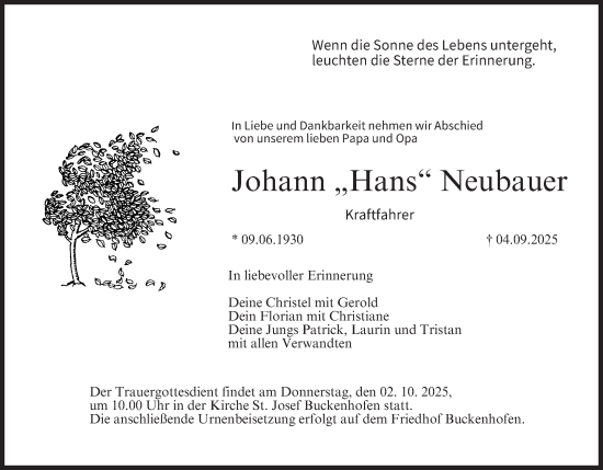 Anzeige von Johann Neubauer von MGO