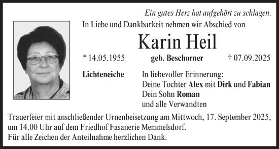 Anzeige von Karin Heil von MGO