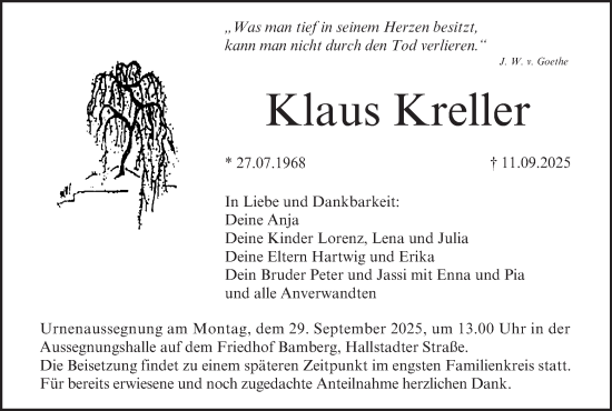 Anzeige von Klaus Kreller von MGO