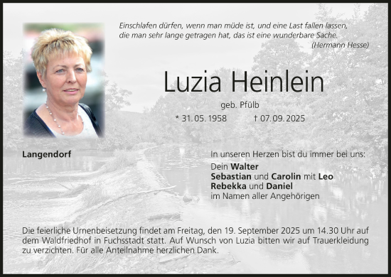 Anzeige von Luzia Heinlein von MGO