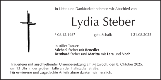 Anzeige von Lydia Steber von MGO