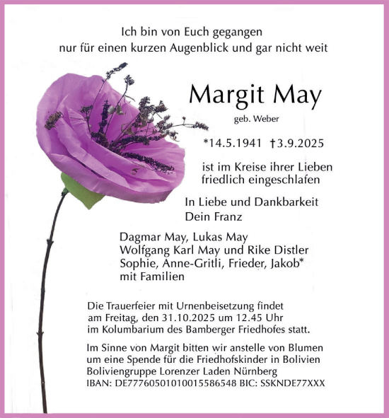 Anzeige von Margit May von MGO