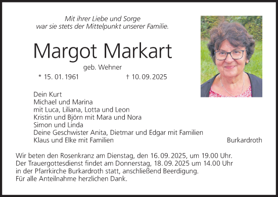 Anzeige von Margot Markart von MGO