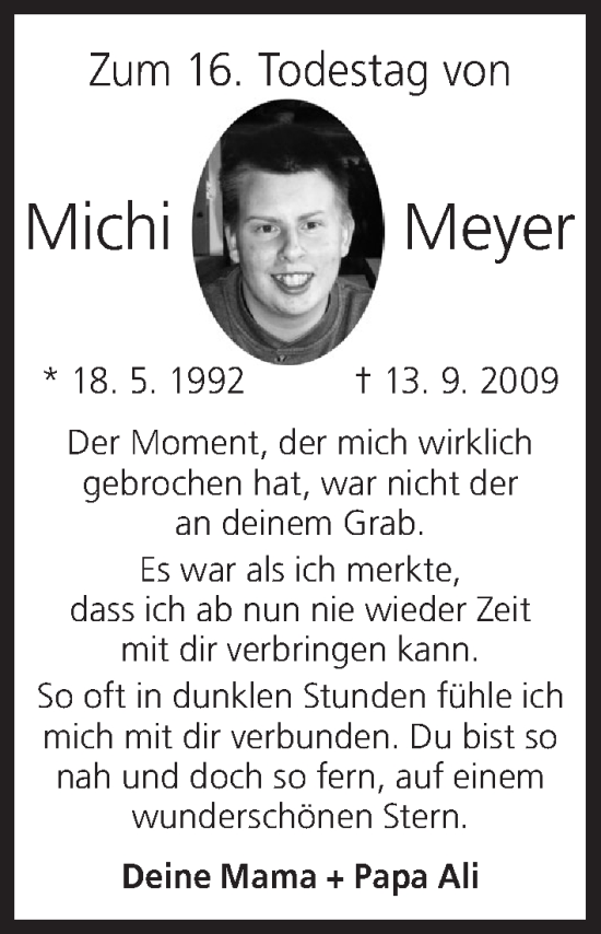 Anzeige von Michi Meyer von MGO