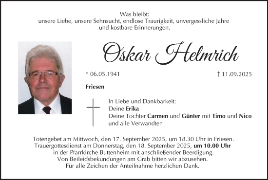 Anzeige von Oskar Helmrich von MGO
