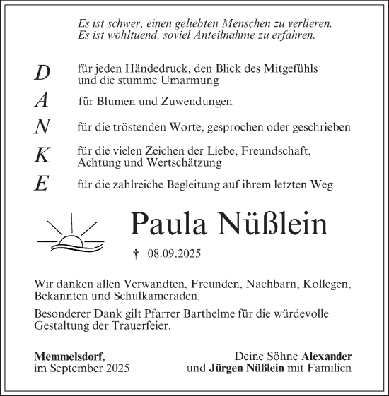 Anzeige von Paula Nüßlein von MGO