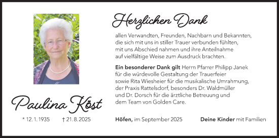 Anzeige von Paulina Köst von MGO