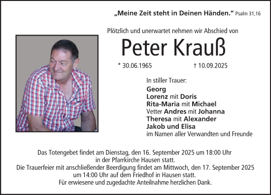 Anzeige von Peter Krauß von MGO