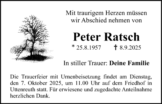 Anzeige von Peter Ratsch von MGO