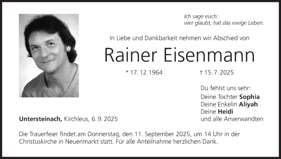 Anzeige von Rainer Eisenmann von MGO