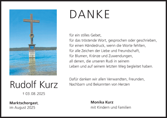 Anzeige von Rudolf Kurz von MGO