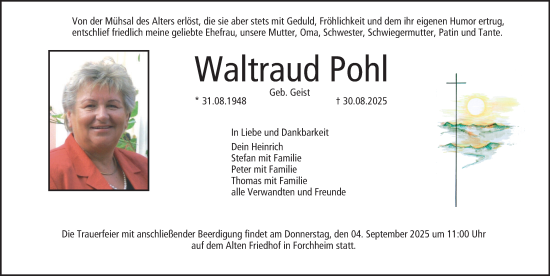 Anzeige von Waltraud Pohl von MGO