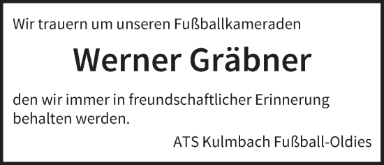 Anzeige von Werner Gräbner von MGO