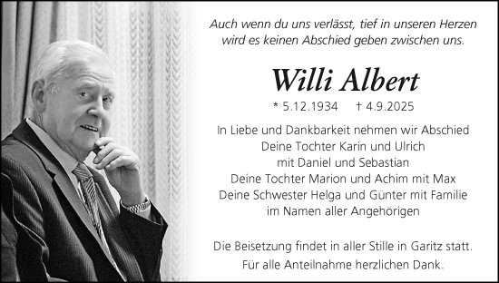 Anzeige von Willi Albert von MGO