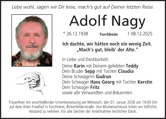 Anzeige von Adolf Nagy von MGO