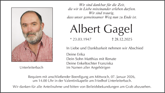 Anzeige von Albert Gagel von MGO