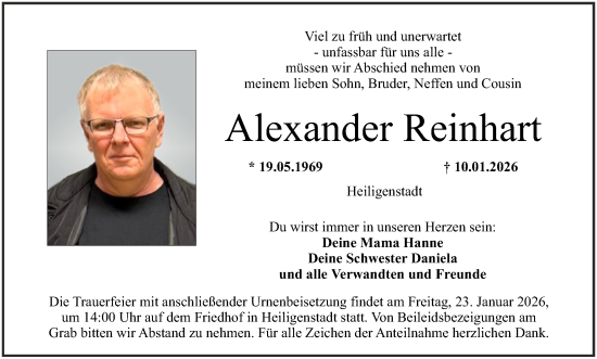 Anzeige von Alexander Reinhart von MGO