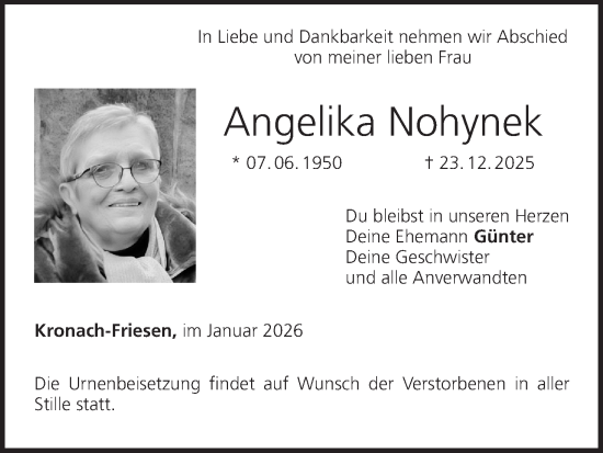 Anzeige von Angelika Nohynek von MGO