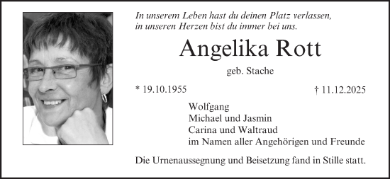Anzeige von Angelika Rott von MGO