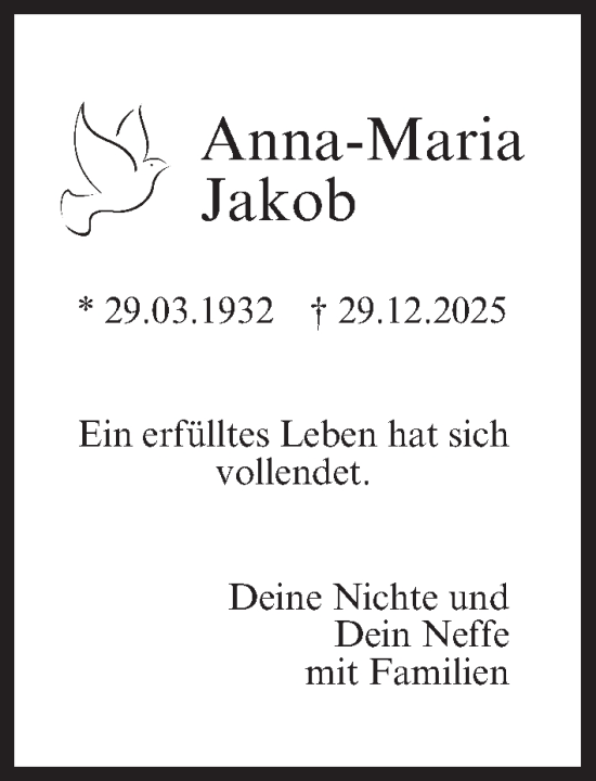 Anzeige von Anna-Maria Jakob von MGO