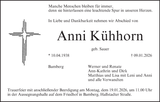 Anzeige von Anni Kühhorn von MGO
