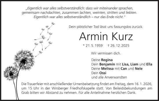 Anzeige von Armin Kurz von MGO