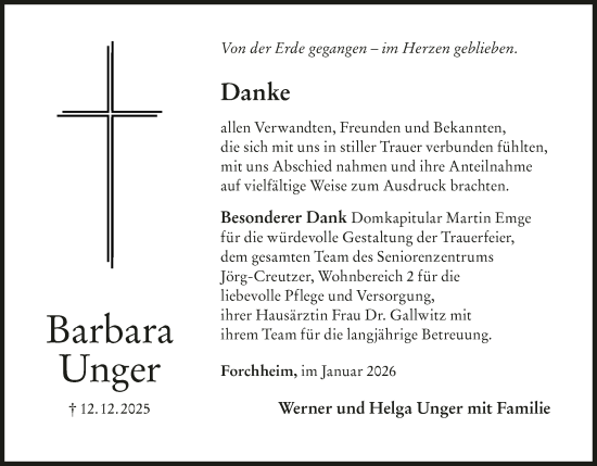 Anzeige von Barbara Unger von MGO