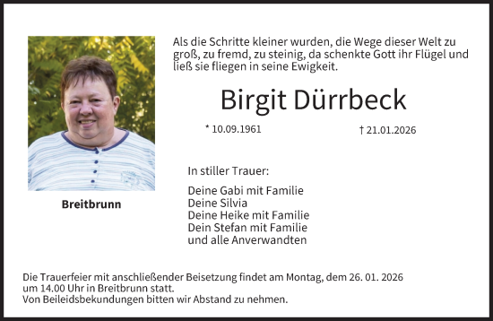 Anzeige von Birgit Dürrbeck von MGO