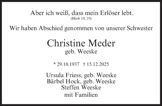 Anzeige von Christine Meder von MGO