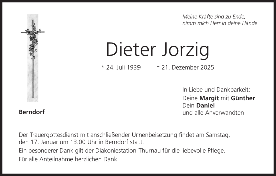 Anzeige von Dieter Jorzig von MGO