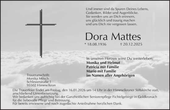 Anzeige von Dora Mattes von MGO
